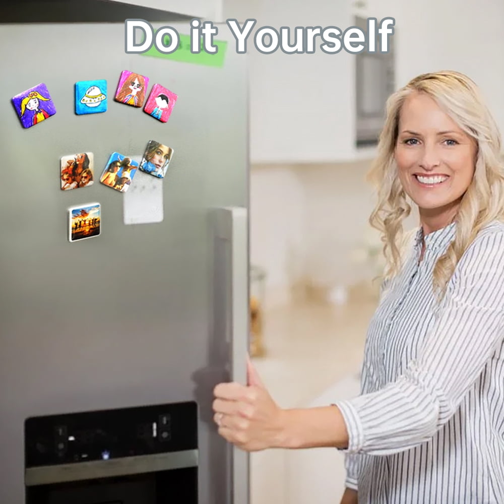 Square Fridge Magnet Maker Machine, 2'' x 2'' DIY Customized Photoes Magnetic Refrigerator Magnet Button Maker with Supplies