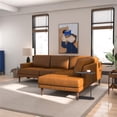 thumbnail image 4 of Harlan Pillow Back Genuine Leather Upholstered Right-Facing Sectional in Tan, 4 of 5