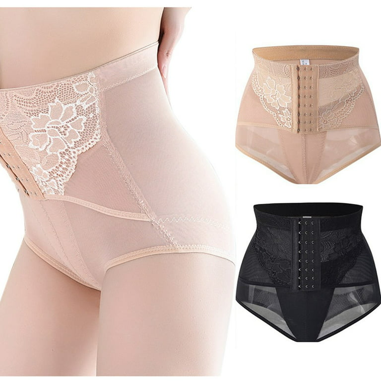 Sexy High-Waist Breasted Shapewear Lace Panties, Tummy Control