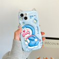 thumbnail image 1 of Doraemon 3D Cat Ear Cartoon Imitation Leather Case for iPhone 11 13 12 14 Pro Max 12Pro 13Pro 14Pro 14Plus 13Promax 14Promax X XS XR 7 8 Plus soft TPU case full cover UHFX, 1 of 4