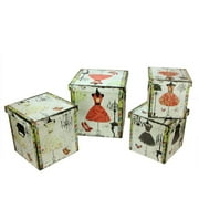 set of 4 wooden vintage style fashion dresses decorative storage boxes 8 14 - Decorative Storage Box set of 4 wooden vintage style fashion dresses decorative storage boxes 8 14 - Decorative Storage Box