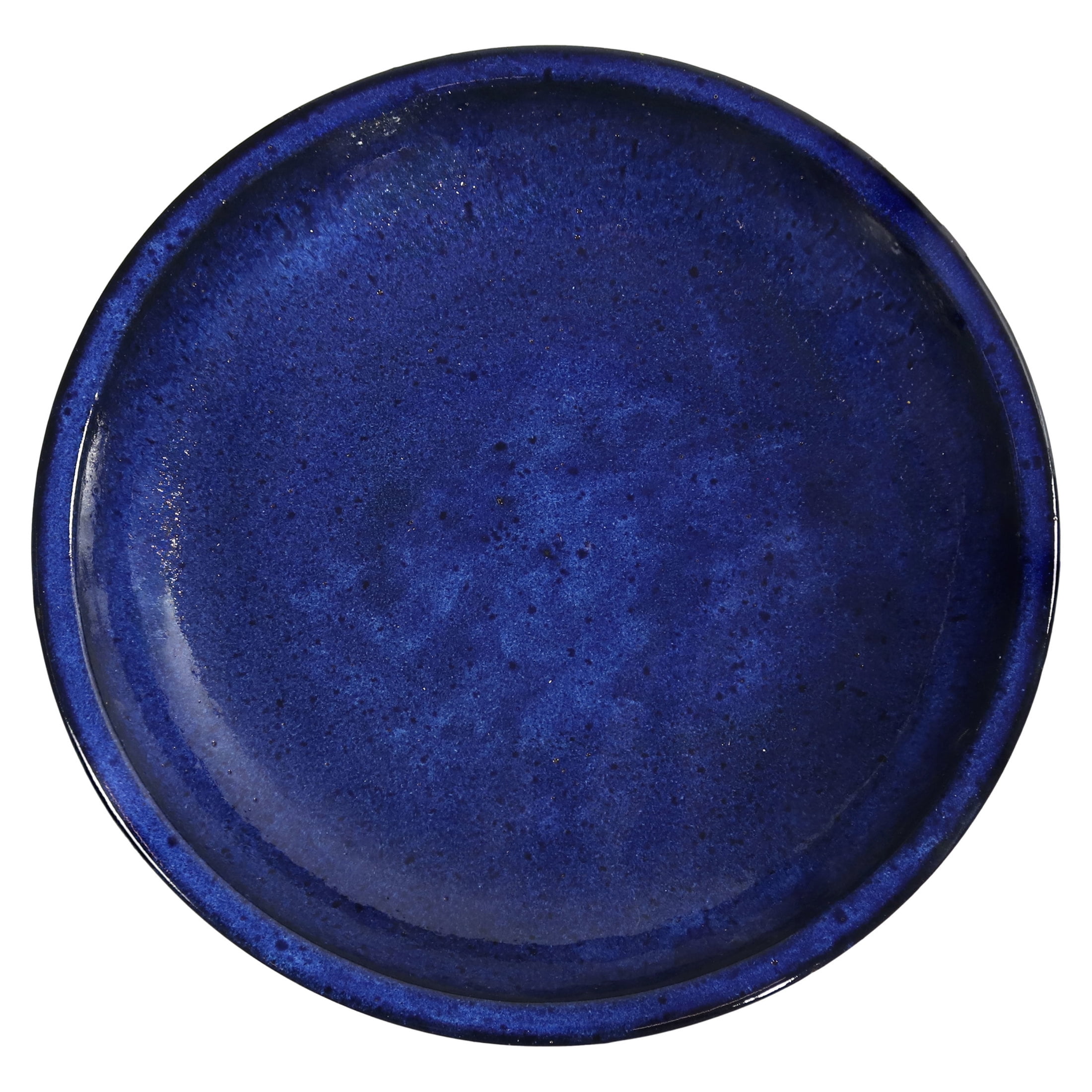 Sunnydaze Nantes Freestanding Ceramic Outdoor Bird Bath, UV-Resistant Blue Finish