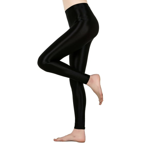 DPOIS Women's Shiny Metallic Workout Leggings High Waist Compression Yoga Pants Tights Activewear