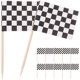thumbnail image 1 of Pack of 100 Racing Flag Toothpicks Checkered Flag Picks Appetizer Toothpicks Fruit Sticks for Cocktail Party - Black and White, 1 of 4