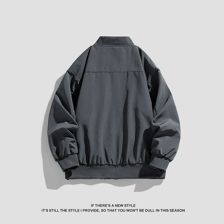 WREESH Men's Lightweight Bomber Jacket with Zip Cargo
