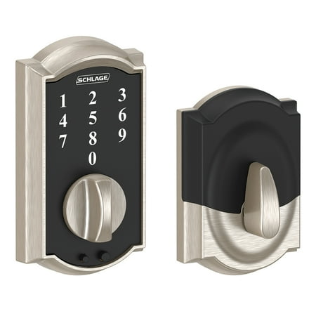 Schlage Be375vcam619 Satin Nickel Camelot Touch Deadbolt