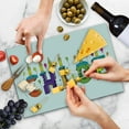 thumbnail image 4 of Chloe Cutting Board, Lettering with Cheerful Bitten Cake Candles Girly Birthday Party Design First Name, Decorative Tempered Glass Cutting and Serving Board, Large Size, Multicolor, by Ambesonne, 4 of 5