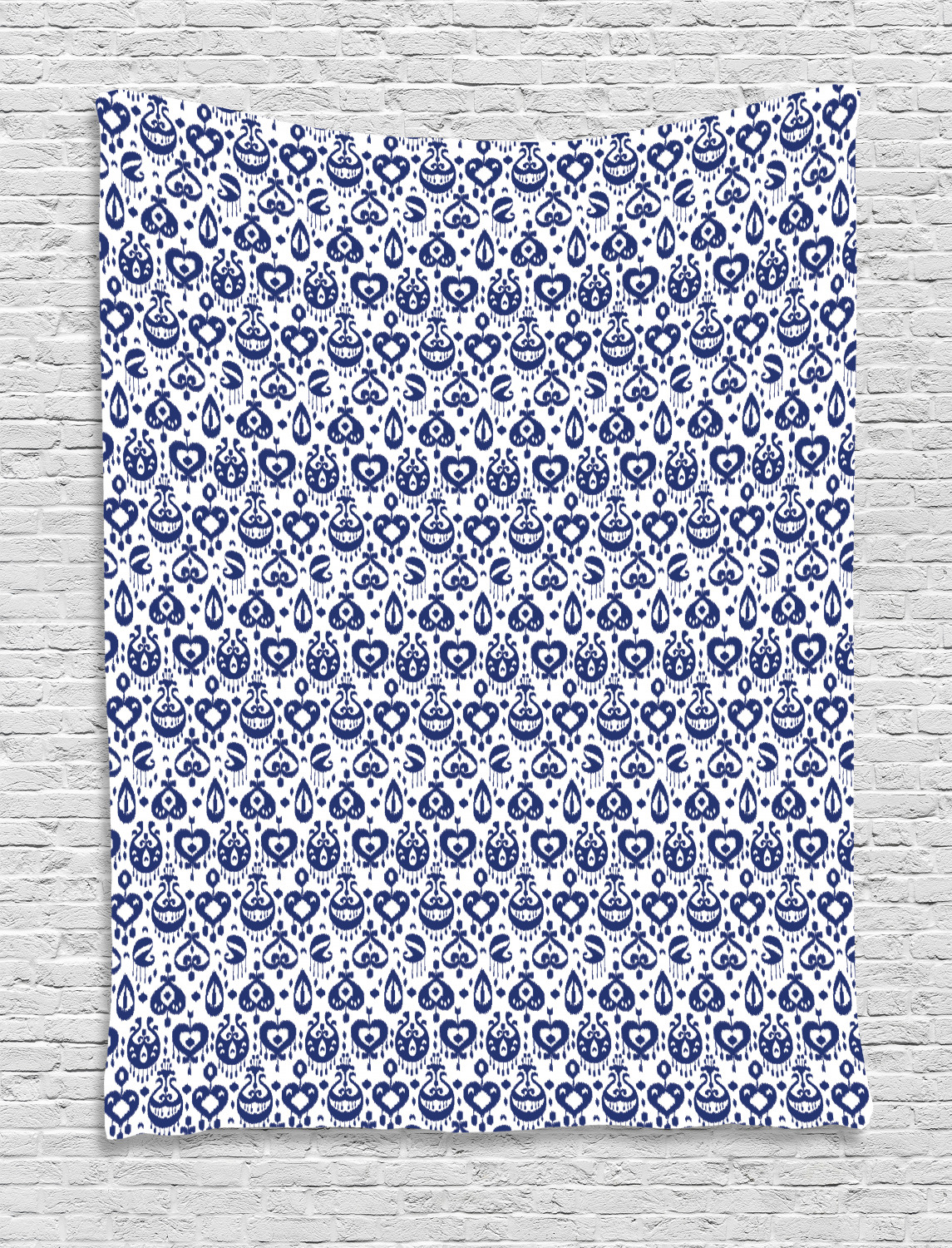 navy-blue-tapestry-traditional-asian-ikat-pattern-artistic-retro-style