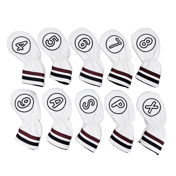 Paquete de 10 fundas para palos de golf, fundas impermeables para wedges de golf y fundas para hierros de golf. Blanco