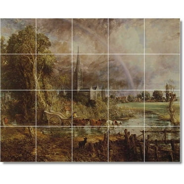 Ceramic Tile Mural-John Constable Country Painting 223. 21.25" w x 17" h using (20) 4.25 x 4.25 ceramic tiles