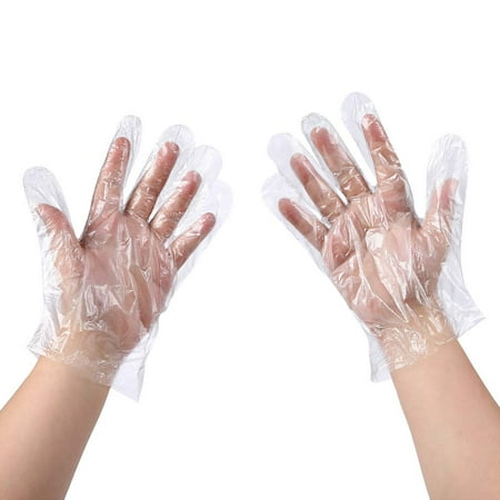 

500PCS Disposable Glove 500 count Green Direct Food Grade PE /Food Preparation /Garden BBQ Household food safety Clean Plastic Gloves Transparent large medium