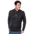 thumbnail image 1 of TR Men's Speckle Sweater with Placket by 9 Crowns Essentials (Charcoal/White, Small), 1 of 2