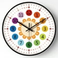 thumbnail image 6 of 8Inch Kids Wall Clock Early Learning Time Management Quiet Telling Time Teaching Clock For Bedrooms Classrooms, 6 of 9