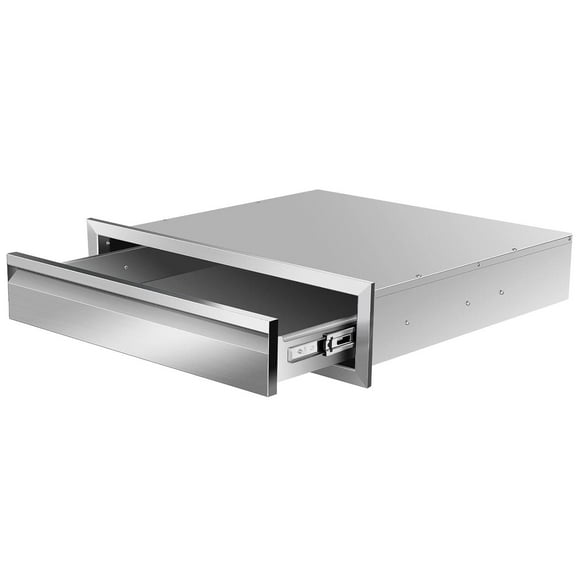 Outdoor Kitchen Drawers Stainless Steel,Flush Mount BBQ Drawers with Handles,Single Access BBQ Island Drawer for Outdoor Kitchens or Patio Grill Station (24"Wx6.5"Hx23"D)