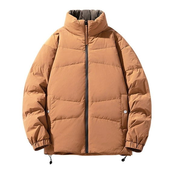 Maoxin Jackets for Men Solid Color Long Sleeved Pocket Hooded Jacket Long Sleeve Hoodless Casual Outwear Jackets Yellow 4XL