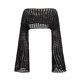 thumbnail image 1 of Gibobby Playeras Deportivas Cárdigan de punto hueco con cuello redondo y manga larga de trompeta para mujer（Negro， M), 1 of 4