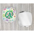 thumbnail image 4 of Letter A Flowers Pink Teal Green Initial Compact Mirror CJ2011-ASCM, 4 of 4