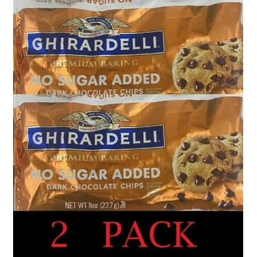 GHIRARDELLI Dark Chocolate NO SUGAR ADDED Premium Baking Morsel Chips 8oz 2 PACK