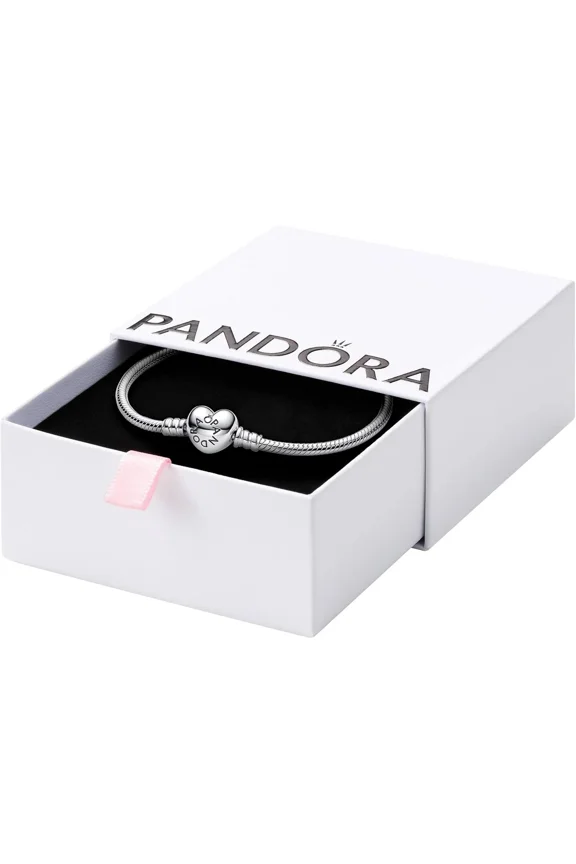 Moments Heart Clasp Snake Chain Bracelet - Charm Bracelet - Compatible Moments Charms - Comes with Gift Box