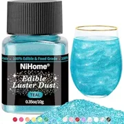 NiHome Edible Food-Grade Glitter Powder Glimmer Luster Dust Metallic Fancy Food Decorating Sprinkle Glimmery Dust for Drink Wine Beverage Cake Bakery Vegan Allergen-Free (Iridescent, 0.35oz/10g)