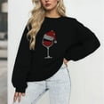 thumbnail image 2 of biudgviw Christmas Sweatshirt for Women Oversized Crew Neck Print Pullover Shirts Comfy Brushed Long Sleeve Tops Party Clothes, 2 of 7