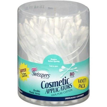 Swisspers: 100% Pure Cotton Cosmetic Applicators, 80 ct
