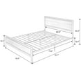 thumbnail image 7 of Sha Cerlin Queen Size Metal Platform Bed Frame, Industrial Wooden with Rivet Headboard and Steel Slat Support, Brown, 7 of 7