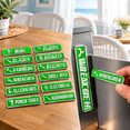 Storage Rack Magnetic Labels Green Metal Embossed Magnetic Tool Box Labels, 12 Pack for Tool ...