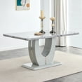 thumbnail image 6 of Sumdeal Dining Room Set,63" Modern Faux Marble Dining Table Sets for 6,7 Piece Rectangle Dining Table Set,Table and Chairs,Grey ,Set of 6, 6 of 7