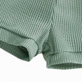 thumbnail image 6 of TOWED22 Baby Outfit Newborn Infant Girl Clothes Rib Knit Romper & Shorts Waffled Baby Clothes for Girls 0 3 6 12 18M Green,12-18 M, 6 of 8