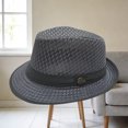 thumbnail image 4 of PRINxy Men's Breathable Mesh Trilby Fedora Sun Hat, Lightweight UV Protective Cap for Summer Beach Outdoor Travel Casual Wear Dark Gray, 4 of 4