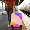 thumbnail image 3 of Stretch Luggage Cover XL(29-32in)– Elastic Travel Suitcase Protector with Handle Openings & Bottom Closure, Washable Polyester Spandex Suitcases Cover, Neon Light Print, 3 of 5