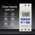thumbnail image 2 of TNCE 220V Timer Switch THC15A mini size 7-day programmable time controller digital Full Automatic Control module Breaker for, 2 of 6