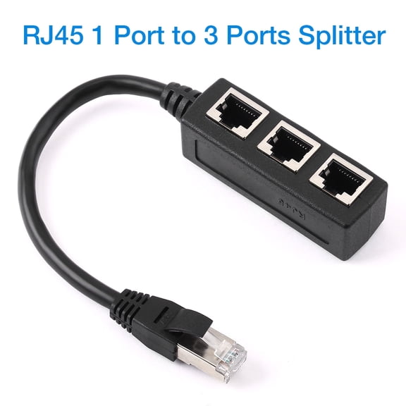 RJ45 1 to 3 Ports Splitter Socket Ethernet Network LAN Cable Extend Adapter Connector