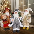 thumbnail image 2 of Christmas Santa Doll Decoration 12-Inch Plush Standing Santa Holding Gifts Figure Christmas Party Supplies for Home Desk Bookshelf Windowsill Decor, 2 of 7