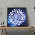 thumbnail image 3 of Mandala 5D Diamond Painting, Diamond Art Kits for Adults Mandala Flower, Flower Full Drill Round Rhinestone Diamond Painting Kits, Cross Stitch Embroidery for Crafts -Blue(Canvas Size 12''x12''), 3 of 8