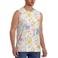 thumbnail image 2 of Fotbe Men's Flower Color Rabbit Print Men's Sleeveless Muscle Tank Tops Casual T-Shirts for Gym Workout Beach-Large, 2 of 8
