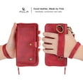 thumbnail image 6 of Galaxy Note 10 Wallet Case, Alleytech Girls Women Magnets Detachable Zipper Wallet Case Cover PU Leather Folio Flip Holster Carrying Case Card Holder for Samsung Galaxy Note 10 2019, Red, 6 of 9