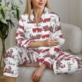 thumbnail image 6 of Hirioo Retro Train for Women's Pajama Sets 2 Piece Pjs Women's Long-Sleeved Pajama Set Button Down Sleepwear,S-XXL-Large, 6 of 7