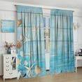 thumbnail image 4 of Beach Shell Curtains Shell Starfish Modern Style White Print Curtains for Living Room Bedroom Boys Girls Bedroom Decorative Privacy Curtains 84x84 Inch, 4 of 6