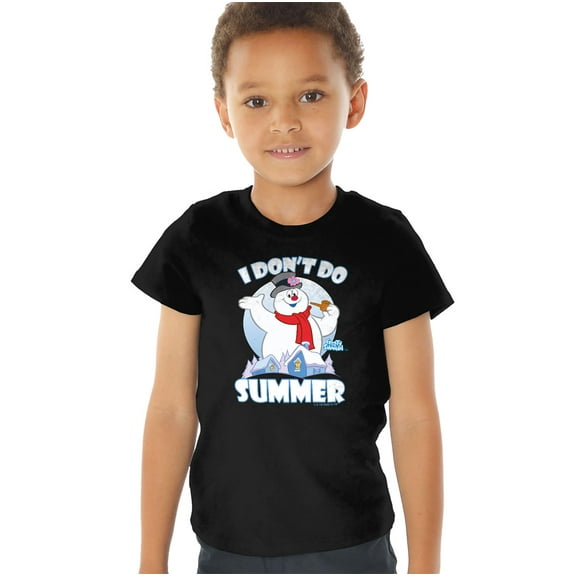 Frosty the Snowman I Don't Do Summer Kids T Shirt (4) for Toddler Boys and Girls, Black