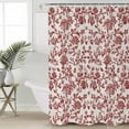 thumbnail image 2 of Small Stall Shower Curtain 48x72 Inch Narrow Half Size Farmhouse Red Bath Curtains Bathroom Decor Vintage Flower Leaf Botanical Plant Waterproof Fabric Shower Curtain Set with Hooks 48 Inch, 2 of 6