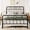 Black, variant on Allewie Full Size Bed Frame with Vintage Headboard, 12.4" Under-Bed Storage, Heavy Duty Metal Platform Bed Frame, No Box Spring Needed, Easy Assembly, Antique Bronze