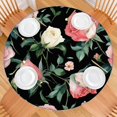 thumbnail image 2 of Pioneer Flower Floral Print Pattern Round Fitted Tablecloth with Elastic Edge,Dining Table Cover Waterproof,Outdoor Round Tablecloth for Camping,Dining,Indoor and Outdoor, 2 of 7