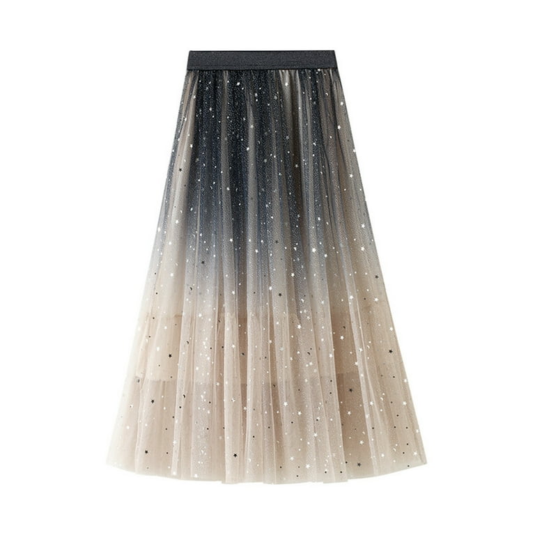 A-Line Tulle Skirts | Modest Multi Layer Tulle Skirt Black / XL