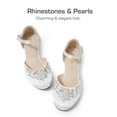 thumbnail image 3 of BURUDANI Girls Dress Shoes Toddler/Little/Big Kids Low Wedge Heels Pearl Rhinestone Pumps for Princess, Wedding, Party, Flower Girl, 3 of 6