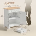 thumbnail image 3 of HOMCOM Armoire Latérale de Cuisine avec Dessus en Bois de Caoutchouc et Tablette Ajustable, 3 of 10