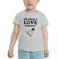 thumbnail image 2 of I'm Told I love Badminton Cute Toddler T Shirts for Boys Girls (Gray, Youth S), 2 of 5