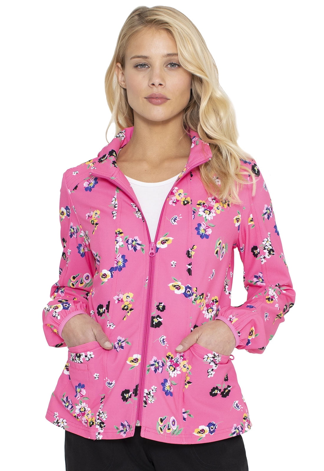 HeartSoul Heartsoul Prints Women Scrubs Warm Up Jacket Zip Front