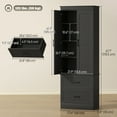 thumbnail image 3 of HOMCOM Tall Pantry Cabinet, 67" Farmhouse Kitchen Storage Cabinet, Black, 3 of 10